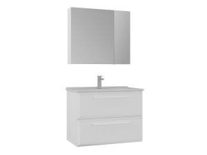 "Nuvola 80 v2" Vanity Set with Mirror (2-Piece) - 80 x 50 x 62 cm - White