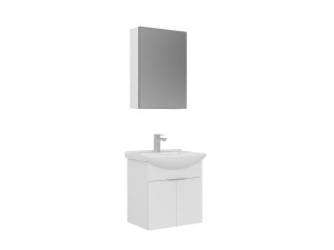 "Purus 55" Vanity Set with Mirror (2-Piece) - 55 x 50 x 58 cm - White