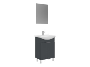 "Purus 55" Vanity Set with Mirror (2-Piece) - 55 x 2 x 83 cm - Matte Anthracite