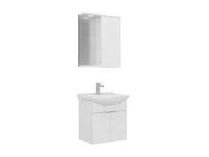 "Purus 55" Vanity Set with Mirror (2-Piece) - 55 x 50 x 58 cm - White