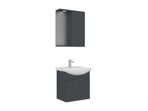 "Purus 55" Vanity Set with Mirror (2-Piece) - 55 x 50 x 58 cm - Matte Anthracite