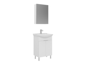 "Purus 55" Vanity Set with Mirror (2-Piece) - 55 x 50 x 83 cm - White