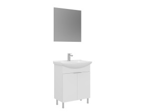 "Purus 65" Vanity Set with Mirror (2-Piece) - 65 x 50 x 83 cm - White
