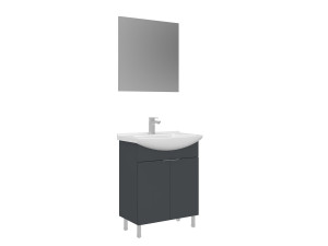 "Purus 65" Vanity Set with Mirror (2-Piece) - 65 x 50 x 83 cm - Matte Anthracite