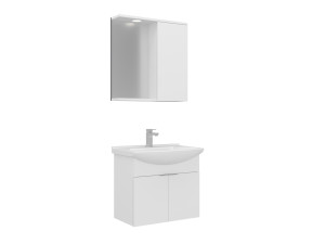 "Purus 65" Vanity Set with Mirror (2-Piece) - 65 x 50 x 58 cm - White