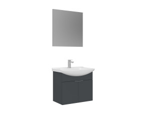 "Purus 65" Vanity Set with Mirror (2-Piece) - 65 x 50 x 58 cm - Matte Anthracite