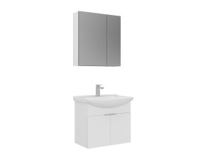 "Purus 65" Vanity Set with Mirror (2-Piece) - 65 x 50 x 58 cm - White
