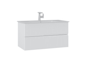 "Moonlight 90 v2" Vanity Cabinet - 91 x 51 x 51 cm - Matte White