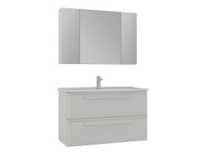 "Nuvola 100 v2" Vanity Set with Mirror (2-Piece) - 100 x 50 x 62 cm - Cashmere