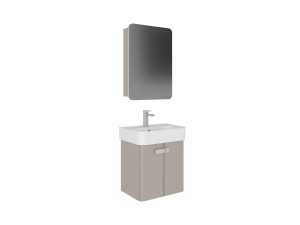 "Orbit 55" Vanity Set with Mirror (2-Piece) - 55 x 38 x 62 cm - Mink