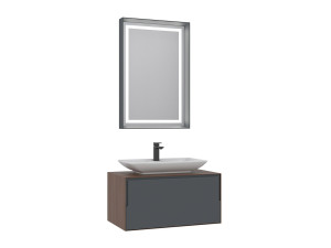 Parametre 2 60 x 10 x 90 cm Parametre 1 Noyer / Anthracite / Blanc