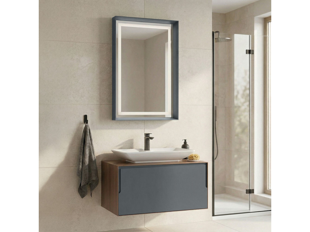 Parametre 2 60 x 10 x 90 cm Parametre 1 Noyer / Anthracite / Blanc