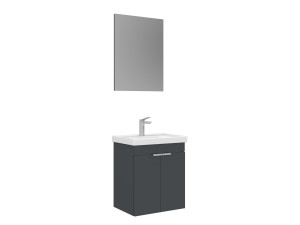 "Desna 50" Vanity Set with Mirror (2-Piece) - 50 x 38 x 58 cm - Matte Anthracite