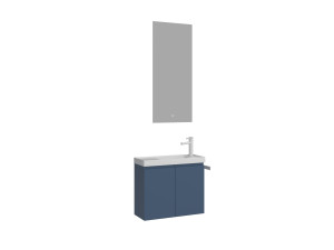 "Ferla 60" Vanity Set with Mirror (2-Piece) - 60 x 22 x 50 cm - Matte Blue