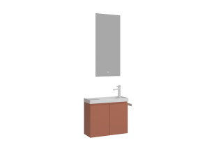 "Ferla 60" Vanity Set with Mirror (2-Piece) - 60 x 22 x 50 cm - Matte Cinnamon