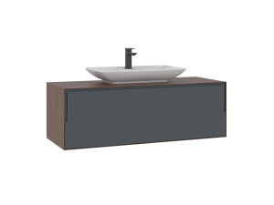 "Craft 120" Vanity Cabinet - 120 x 50 x 40 cm - Walnut / Anthracite