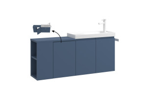 "Ferla 110" Vanity Cabinet - 110 x 22 x 45 cm - Petrol Blue