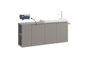 "Ferla 110" Vanity Cabinet - 110 x 22 x 45 cm - Matte Mink