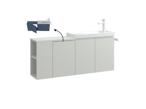 "Ferla 110" Vanity Cabinet - 110 x 22 x 45 cm - Matte Cashmere