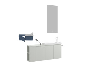"Ferla 110" Vanity Set with Mirror (2-Piece) - 110 x 22 x 45 cm - Matte Cashmere