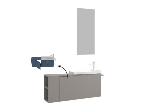 "Ferla 110" Vanity Set with Mirror (2-Piece) - 110 x 22 x 45 cm - Matte Mink