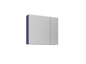 "Bari 80" Bathroom Cabinet with Mirror - 75 x 16 x 66 cm - Matte Navy Blue