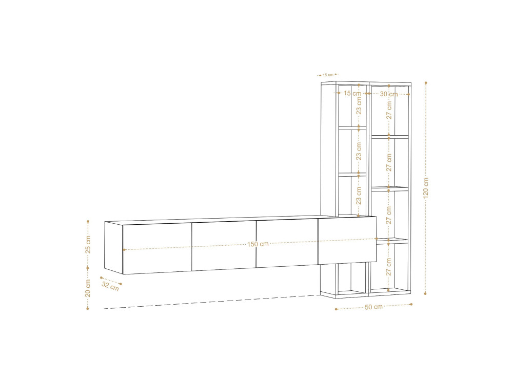 Pana" wooden TV stand - 182 x 32 x 25...