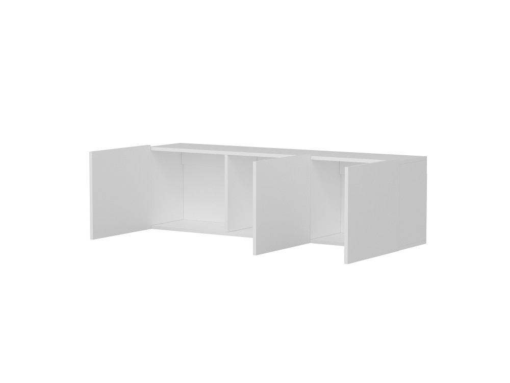 White" wooden TV stand - 150 x 31 x...