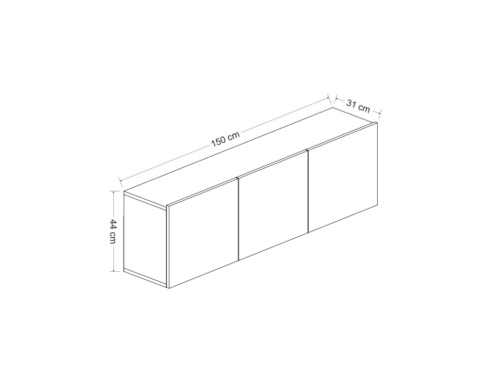 White" wooden TV stand - 150 x 31 x...
