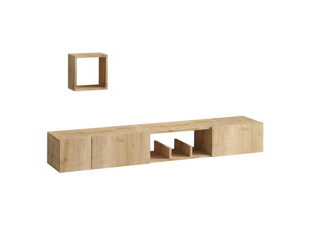 Avior" wooden TV stand with wall...