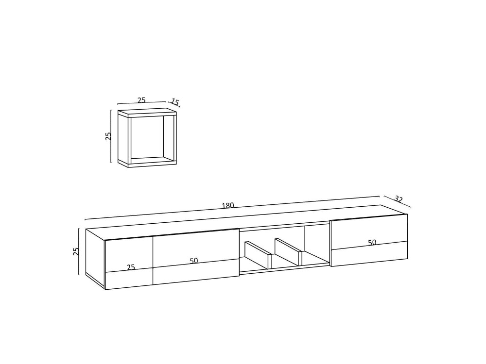 Avior" wooden TV stand with wall...
