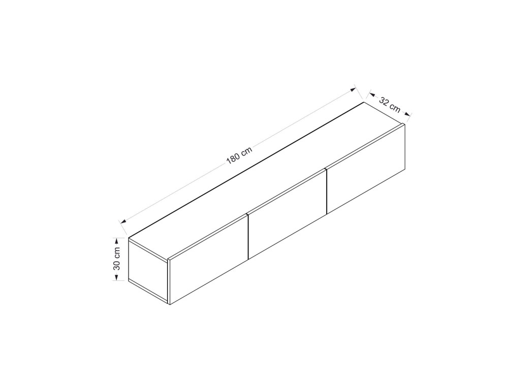 Rigel" wooden wall-hung TV stand -...