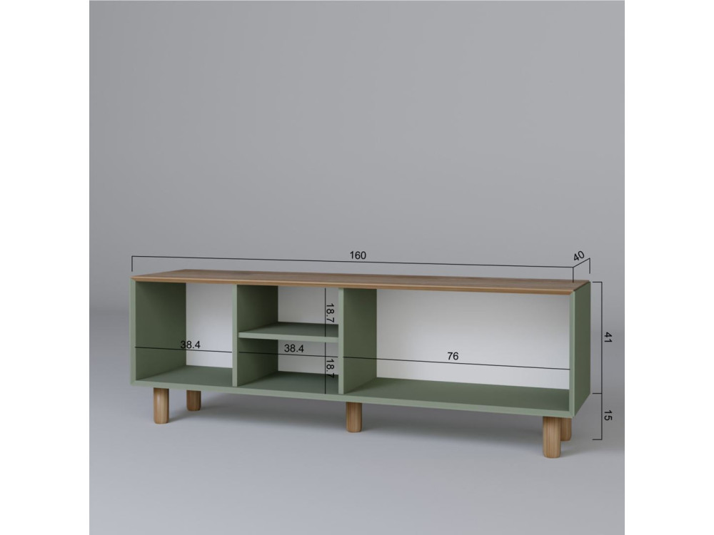 Mia" wooden TV stand - 160 x 40 x 56...