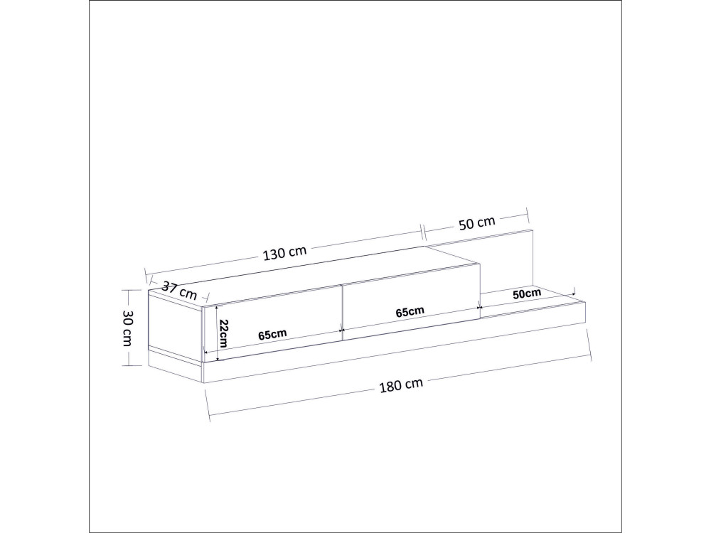 Majör" wooden TV stand - 180 x 37 x...