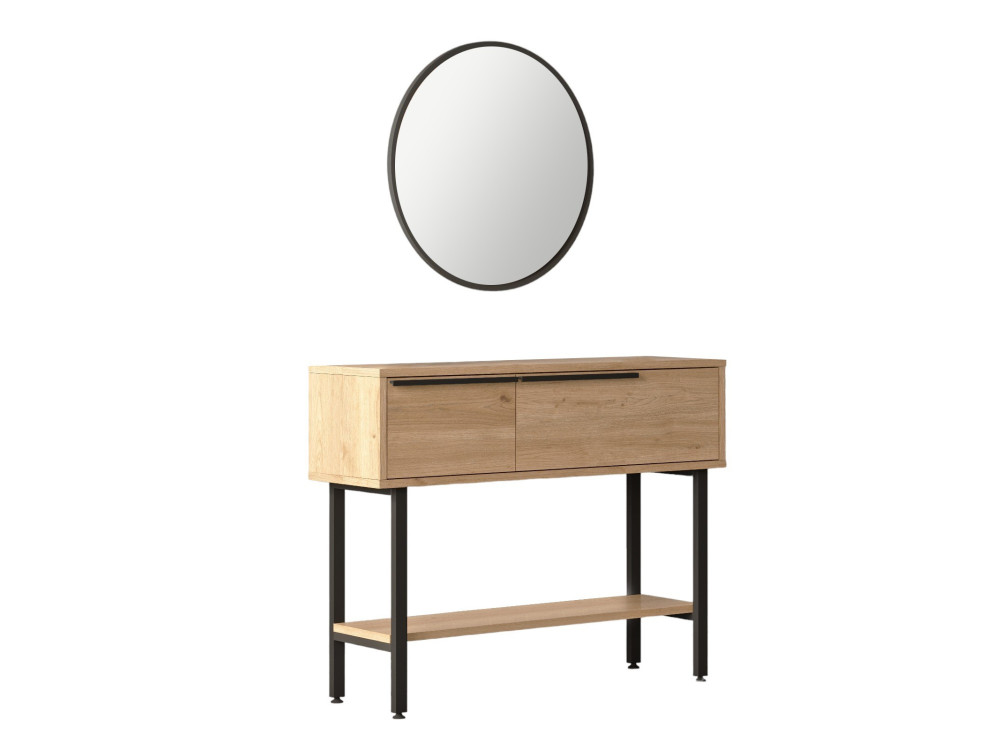 Console with wooden mirror "Calvin" -...