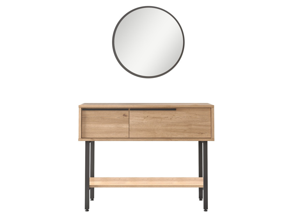 Console with wooden mirror "Calvin" -...