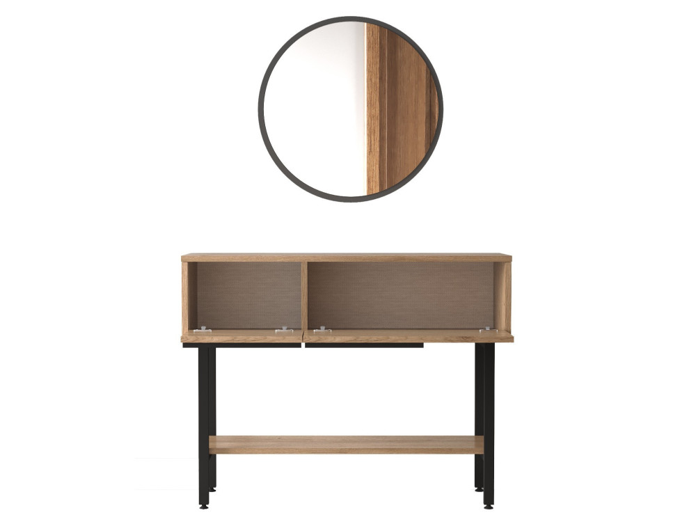 Console with wooden mirror "Calvin" -...