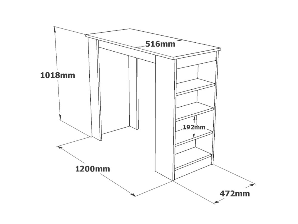 Setup" wooden dining table - 120 x 52...