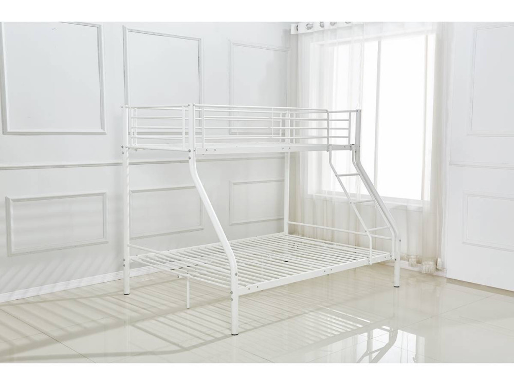 Leo metal bunk bed Bed bases included - 90/140 x 190 cm - White