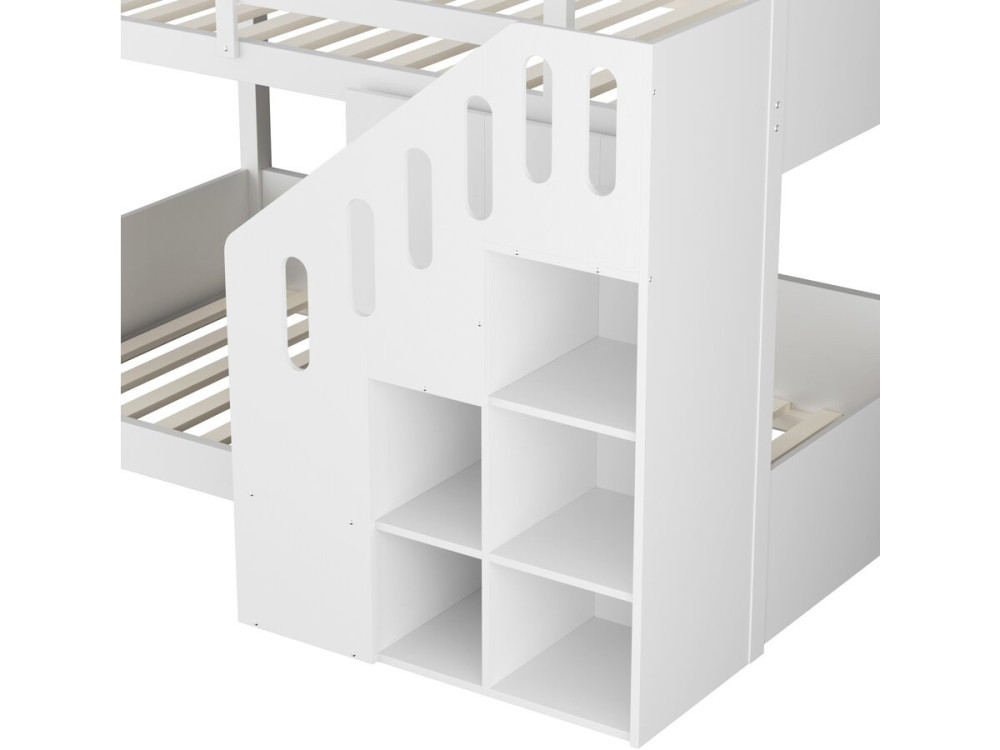 "Léana" Wooden Bunk Bed with Stairs...