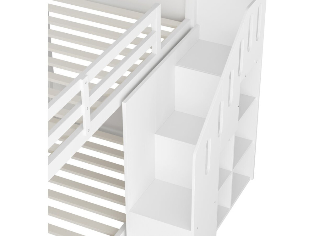 "Léana" Wooden Bunk Bed with Stairs...