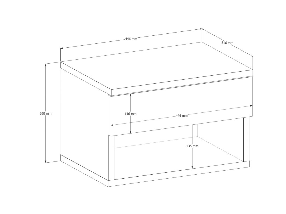 Ribes" wooden bedside table - 45 x 32...