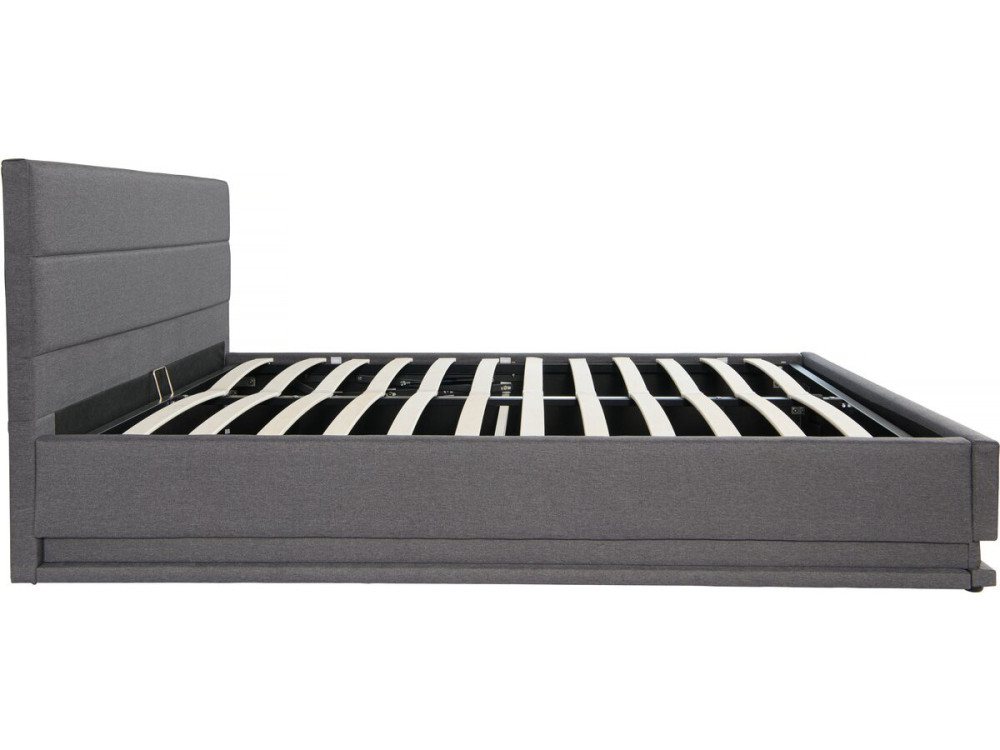 Bed with storage and LED "Anastasia" - 180 x 200 - Dark grey