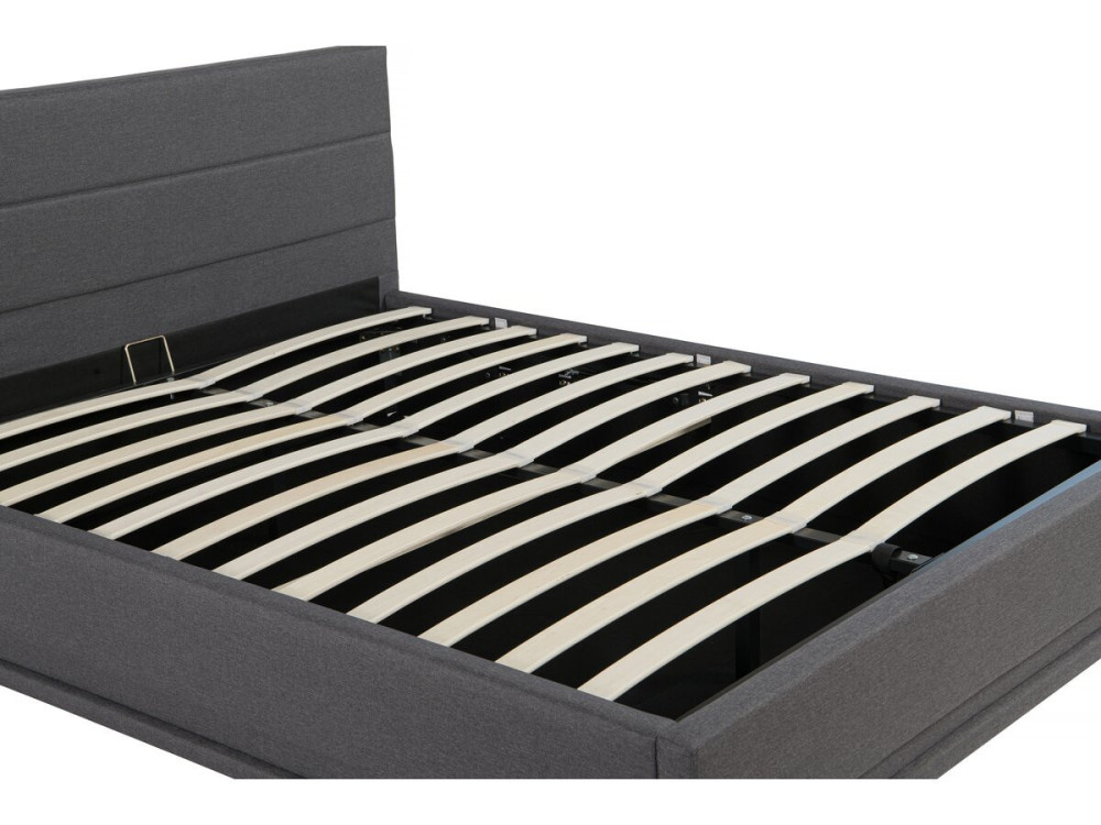 Bed with storage and LED "Anastasia" - 180 x 200 - Dark grey