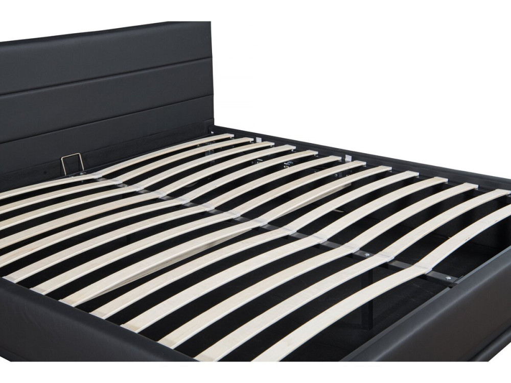 Bed with storage and LED "Anastasia" - 180 x 200 Black