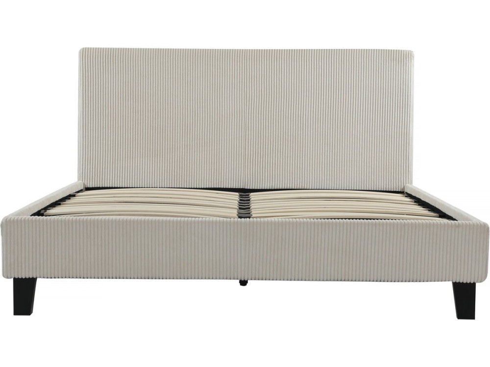 Ambre corduroy double bed - 140 x 190 - Beige