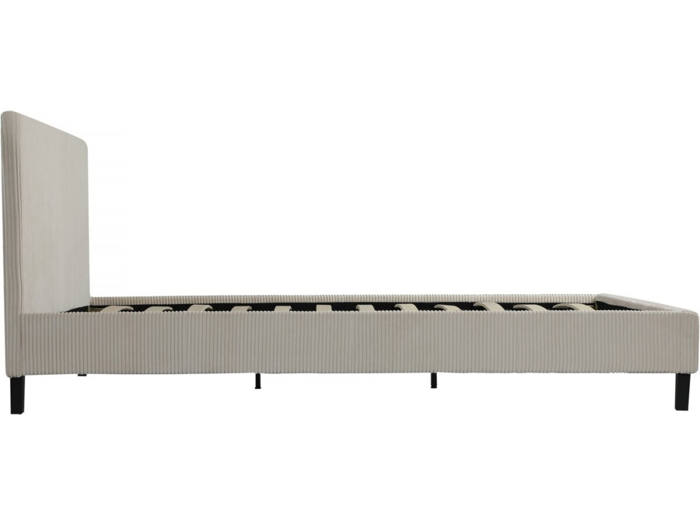 Ambre corduroy double bed - 140 x 190 - Beige