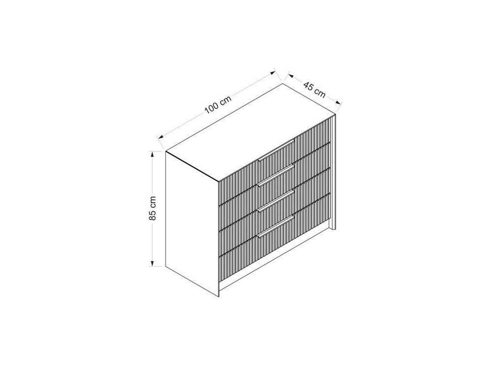 Kale" wooden chest of drawers - 100 x...