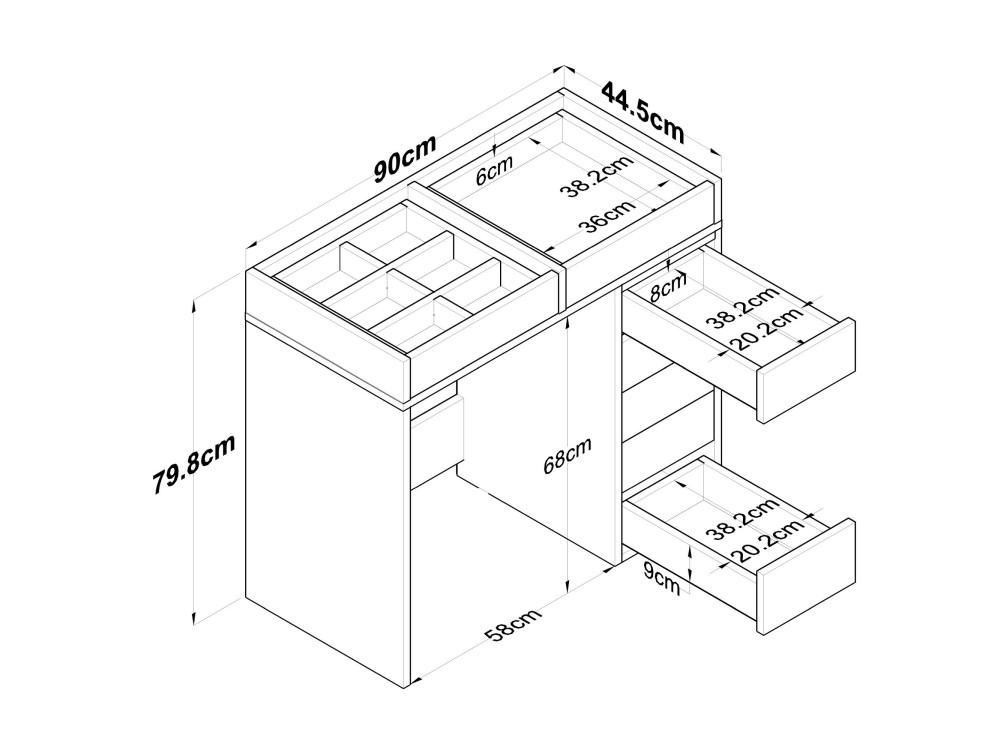 Soma" dressing table with integrated...