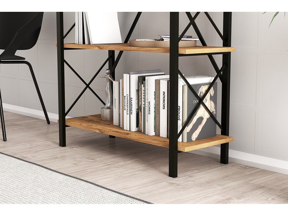 Nero" wooden bookcase - 90 x 33 x 180...